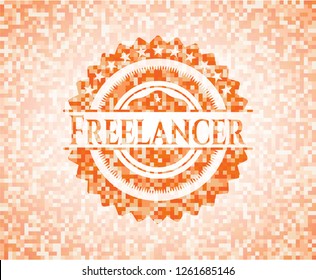 Freelancer orange mosaic emblem
