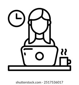 Freelancer Outline Icon, Vector illustration