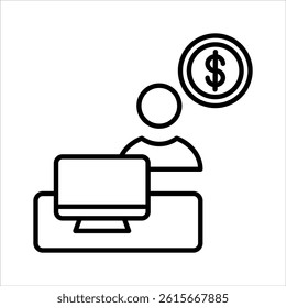 freelancer outline icon vector illustration