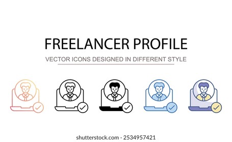 Freelancer Profile icon design with white background stock illustration