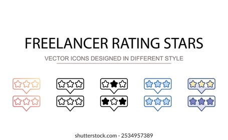 Freelancer Rating Stars icon design with white background stock illustration