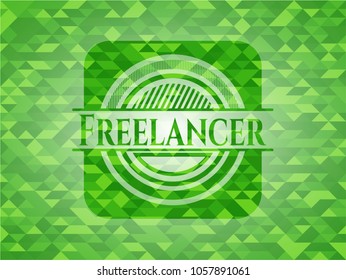 Freelancer realistic green mosaic emblem