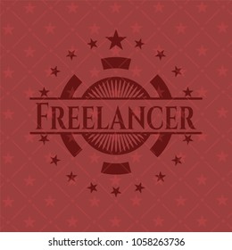 Freelancer red emblem. Retro