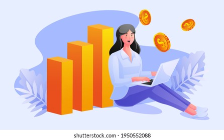 Freelancer relax working and make a lot of money