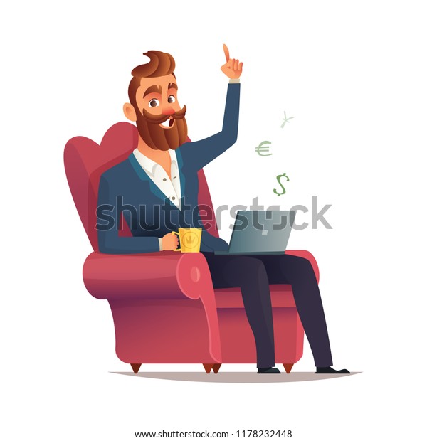 Freelancer Site Chair Earn Money Freelance Stock Vector Royalty