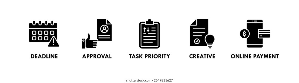 Freelancer Toolkit banner web icon vector illustration concept with an icon of deadline, approval, task priority, creative, and online payment