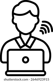 Freelancer Vetor Linha Ícone Design