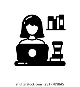 Freelancer Woman icon in vector. Illustration