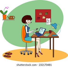 Freelancer woman working