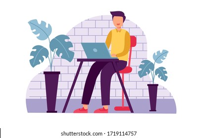 Freelancer work flat design illustration