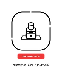 Freelancer, worker symbol vector icon