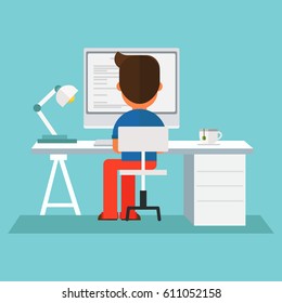 Freelancer working at home office.