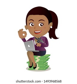 Freelancer working remotely from her laptop