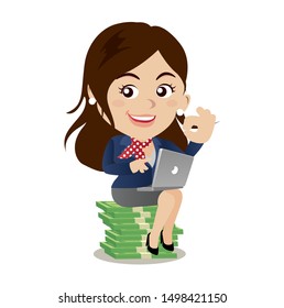 Freelancer working remotely from her laptop