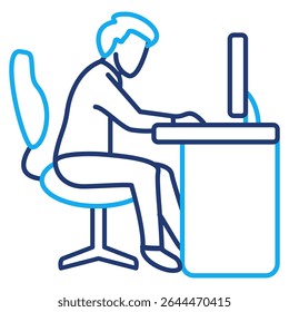 ícone Freelancer Workspace representado pelo estilo Linha Dupla do Freelancer Workspace.