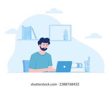 freelancers do assignments at hometrending concept flat illustration