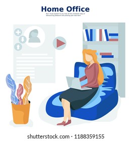 Freelancers work from home, related to programming, management and working on business projects. Self employed, home office, work at home