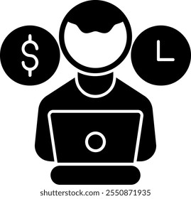 Freelancing Glyph Vector Icon Design