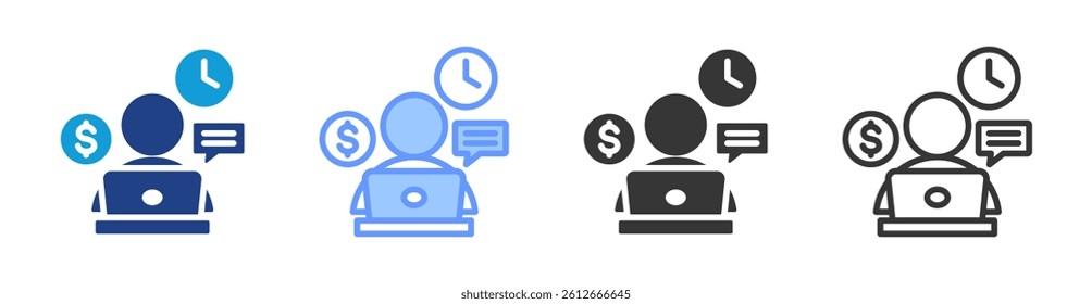 Freelancing icon set multiple style collection