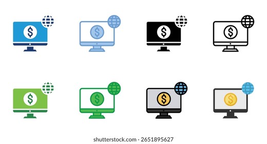 Freelancing Icons Definir Coleção de Vários Estilos de Vetor