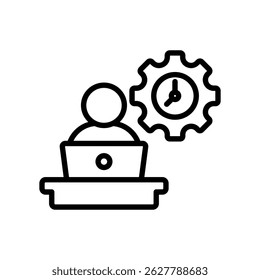 Ícone Linear De Vetor Freelancing No Plano De Fundo Branco.