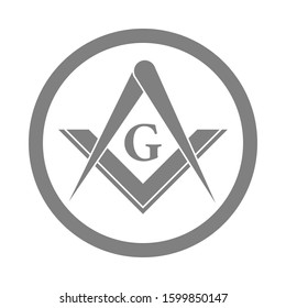 Freemasonry Emblem Icon Logo. The masonic square and compass symbol. Vector illustration.