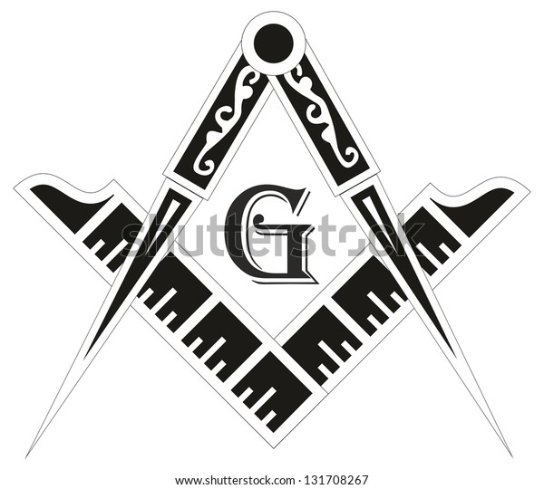 フリーメーソンの紋章 マソニックな四角形とコンパスの記号 ベクターイラスト のベクター画像素材 ロイヤリティフリー 131708267