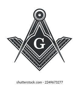 Freemasonry, Mason, Illuminati conspiracy logo template. Vector illustration