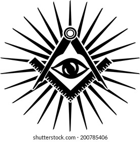 Freemasonry, Square And Compasses, The All Seeing Eye