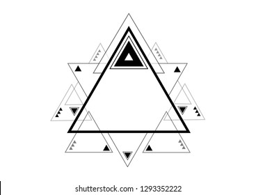 Freemasons modern technocratic logo with pyramid and star typical design. Vector Art.