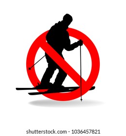 Freeride is not allowed. Vector prohibiting sign