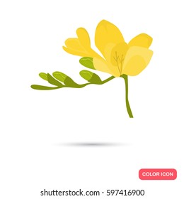 Freesia branch color flat icon for web and mobile design