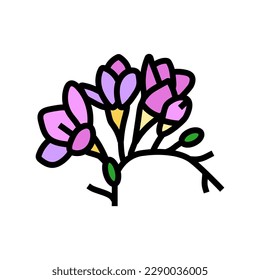 freesia flower spring color icon vector. freesia flower spring sign. isolated symbol illustration