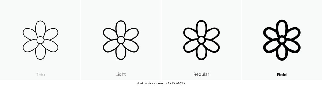 freesia icon. Thin, Light Regular And Bold style design isolated on white background
