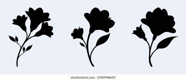 Freesia Silhouette Paket Vektorgrafik