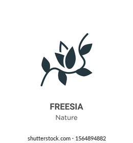 Freesia vector icon on white background. Flat vector freesia icon symbol sign from modern nature collection for mobile concept and web apps design.