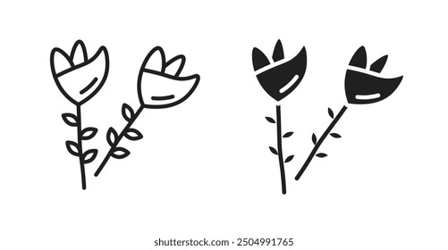 Freesia vector icon in solid and outline style