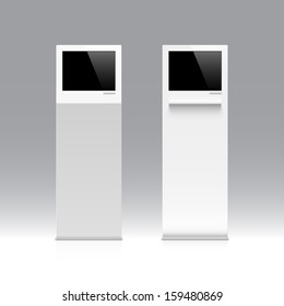 Freestanding Information Kiosk, Terminal, Stand. Vector.