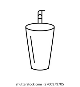 vetor de ícone de linha de pia independente. sinal de pia independente. símbolo de contorno isolado ilustração em preto