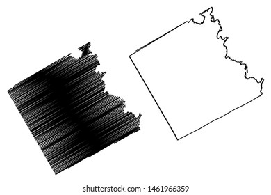 Freestone County, Texas (Counties in Texas, United States of America,USA, U.S., US) map vector illustration, scribble sketch Freestone map