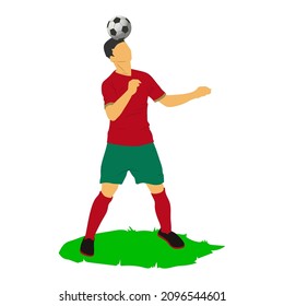 Freestyle ball with futsal, football, or soccer player vector.