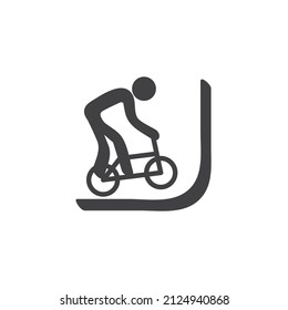 Freestyle cycling vector icon. filled flat sign for mobile concept and web design. Bicycle extreme sport glyph icon. Symbol, logo illustration. Vector graphics