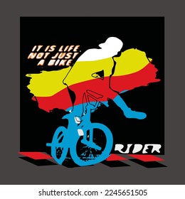 freestyle cyclist illustration for t-shirt print,vector