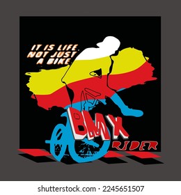 freestyle cyclist illustration for t-shirt print,vector