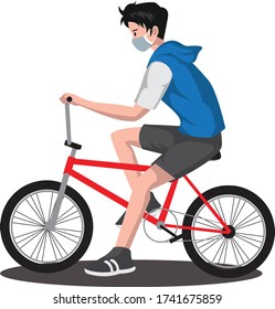 Freestyle cyclist using sport bicycle