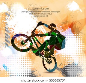 Freestyle cyclist, vector illustration