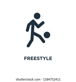 Freestyle icon. Black filled vector illustration. Freestyle symbol on white background. Can be used in web and mobile.