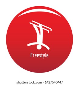 Freestyle icon. Simple illustration of freestyle vector icon for any design red