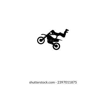 Freestyle Motocross Symbol Vektor. Freestyle Motocross Silhouette einzeln auf weißem Hintergrund. Vektorgrafik