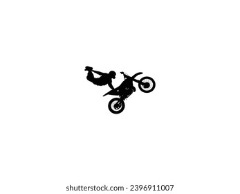 Freestyle Motocross Rider Symbol Vektor. Motocross-Vektorgrafik. Freestyle Motocross Rider Silhouette einzeln auf weißem Hintergrund.